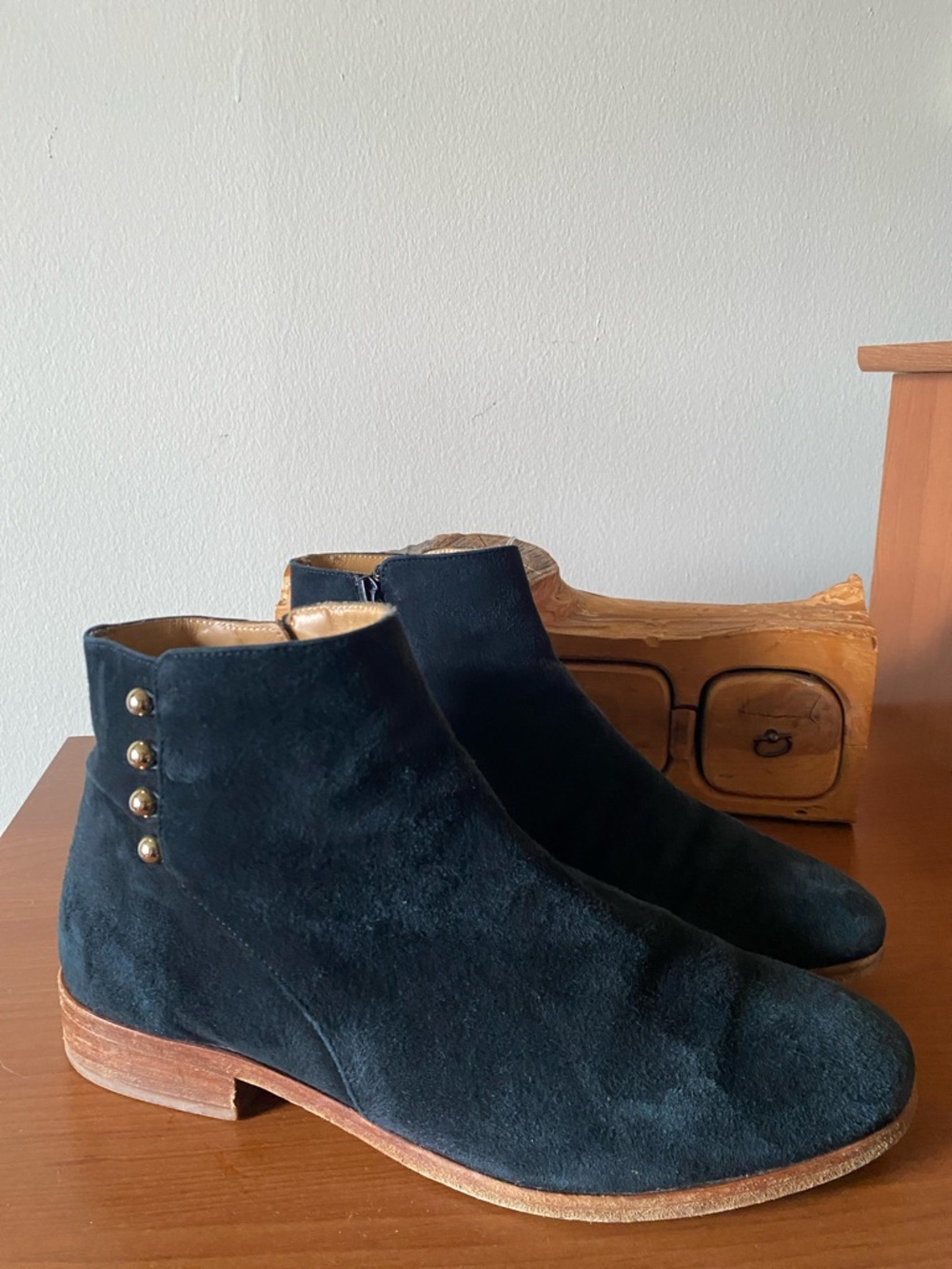 Sezane Paula Low Suede Booties